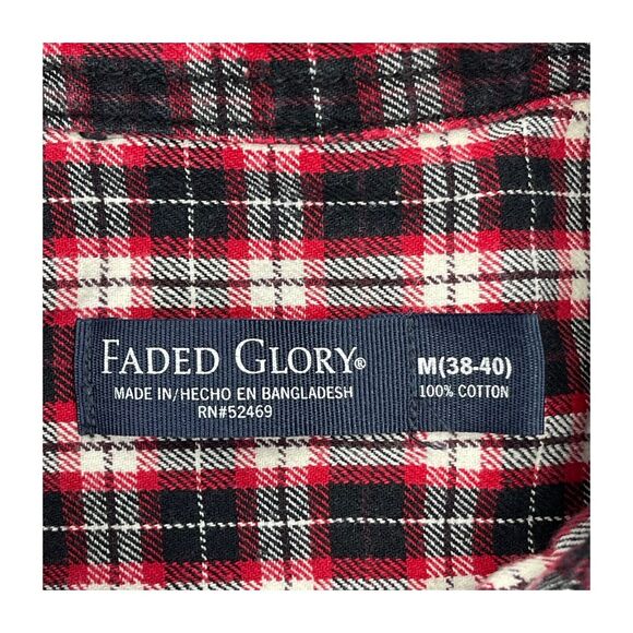 Faded Glory Multicolor Plaid Button-Down Long Sleeved Men’s Shirt Size Medium - Picture 2 of 7
